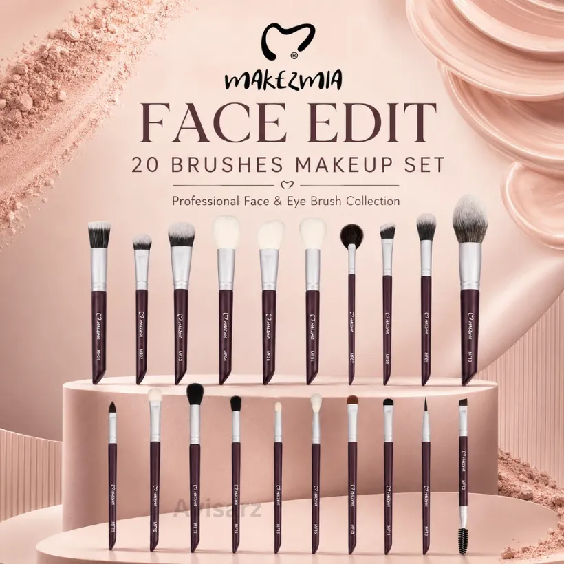 MAKEZMIA Face Edit 20 Brushes Makeup Set
