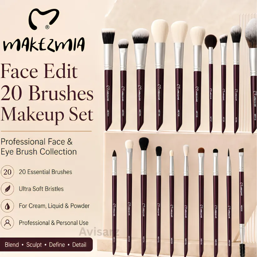 MAKEZMIA Face Edit 20 Brushes Makeup Set