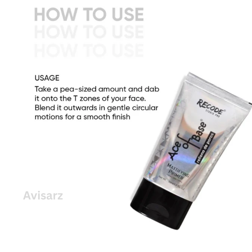 Recode Makeup Primer 30 ML for Oily Skin & Dry Skin - Ace Of Base Primer