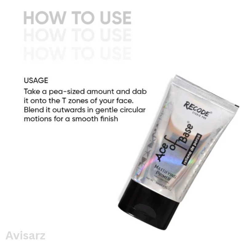 Recode Makeup Primer 30 ML for Oily Skin & Dry Skin - Ace Of Base Primer